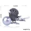 Vintage Bird Shape Brooches Simulated Antique Silver Animal Jewelry Women Girls Party Scarf Suit Pins