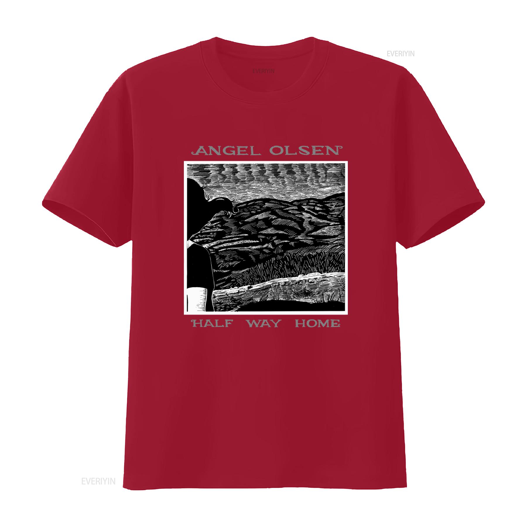 

Angel Olsen Half Way Home Indie Rock Alternative 2010s Heavy Cotton T Shirt vintage Washed Stretched Casual Slightly S