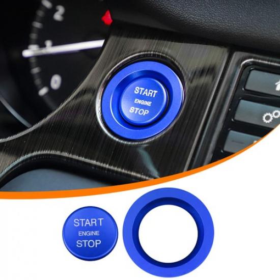 Blue Keyless Engine Push Start Button W/ Ring For Land Rover Accessories