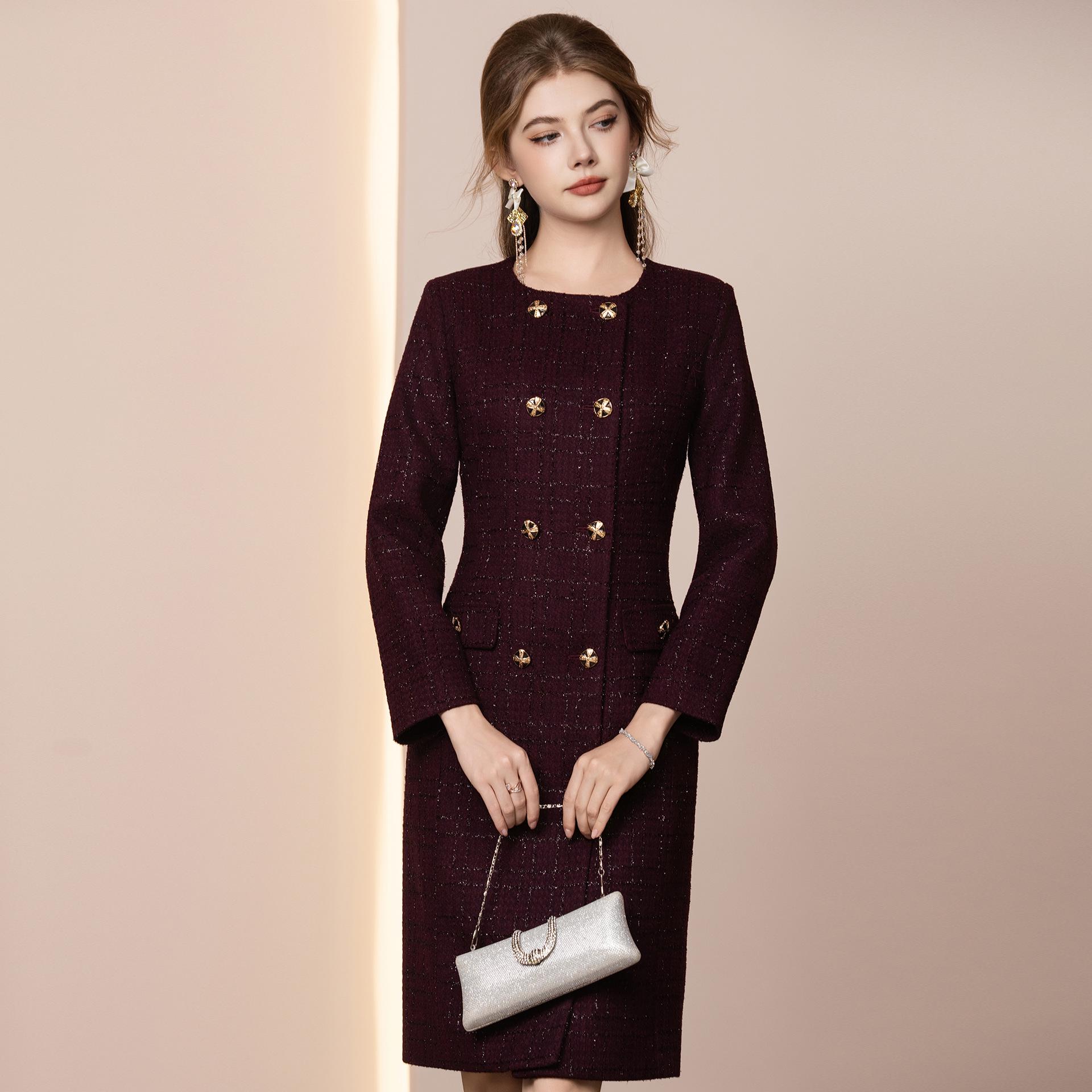 Zhi Li Elegant French Pear-shaped Waist-cinching Slim Dress 2026 Medium фиолетовый
