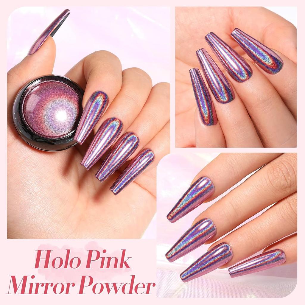 Chrome Nail Powder Metallic Mirror Powder Holographic Powder