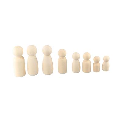 Blank Handmade Male Female Puppets Wood Crafts Wedding Decoration Wooden Peg Doll Unpainted Figures