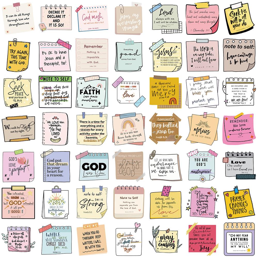 10/30/50/100pcs Bible Verse Inspirational Quotes Labels Stickers DIY Scrapbook Notebook Phone Guitar Cartoon Graffiti Decals Toy