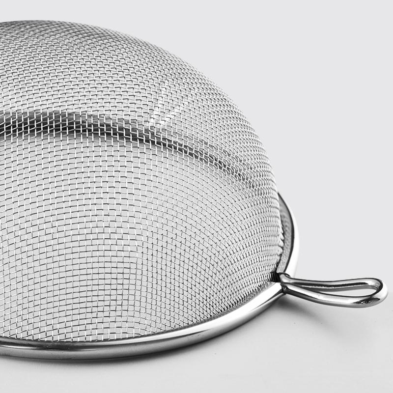 304 Stainless Steel Ladle & Skimmer with Wooden Handle, Double Ear Design for Kitchen Straining