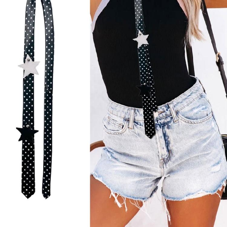 Stylish Star Cravat Tie 2000s Necktie For Women Unique Dot / Leopard Prints Great For Party Wear