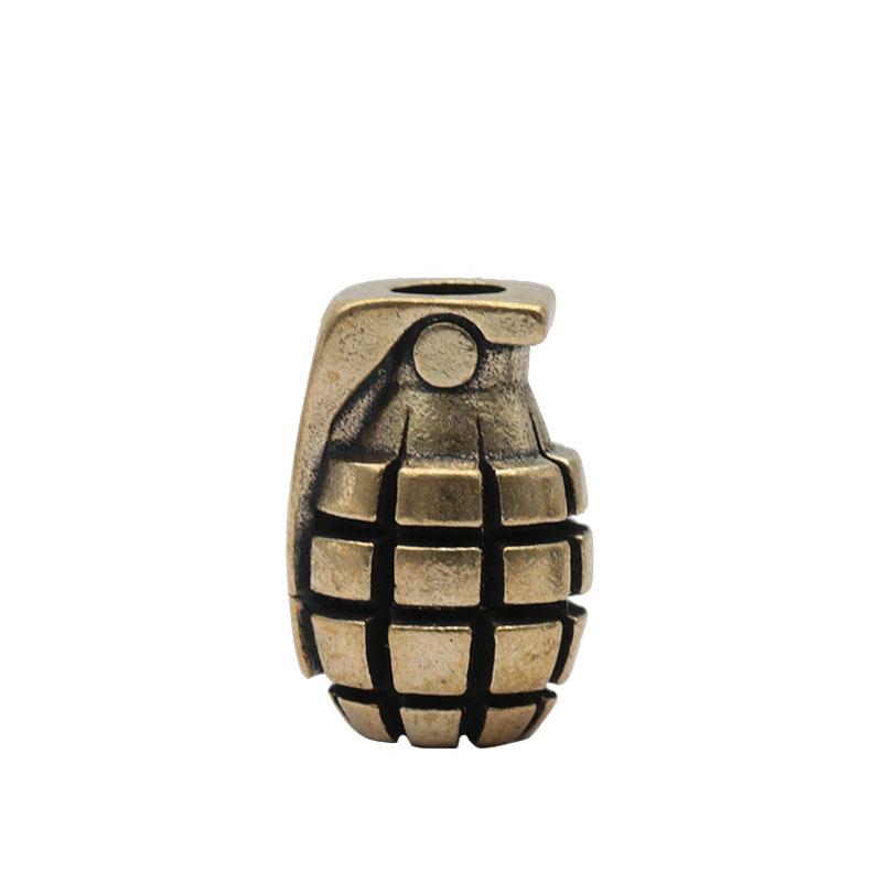 Grenade Shape Brass Knife Beads EDC DIY Paracord Woven Bracelets Lanyard Pendants Accessories Outdoor Tool Hangings Charms Gifts