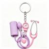 Stethoscope Keychain Mini 2D Flat Cute Shape Medical Themed Nurse Bag Charm Exquisite Souvenir Gift for Hospital Workers