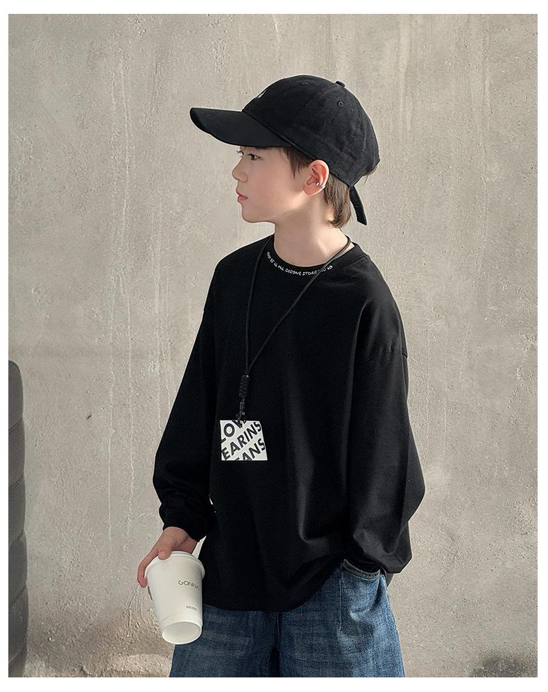 2025 Boys' Comfortable T-Shirt Sweatshirt - Stylish Autumn/Spring Wear for Big Kids