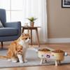 Stainless Steel Elevated Cat Bowl Non-Slip Anti-Tipping Cat Water Bowl Cute Double Bowls Neck Protection Bowl
