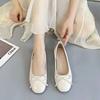 2025 Spring Summer New Arrival Evening Breeze Flats Gentle Bow-Knot  Design Commuter Versatile Single Shoes