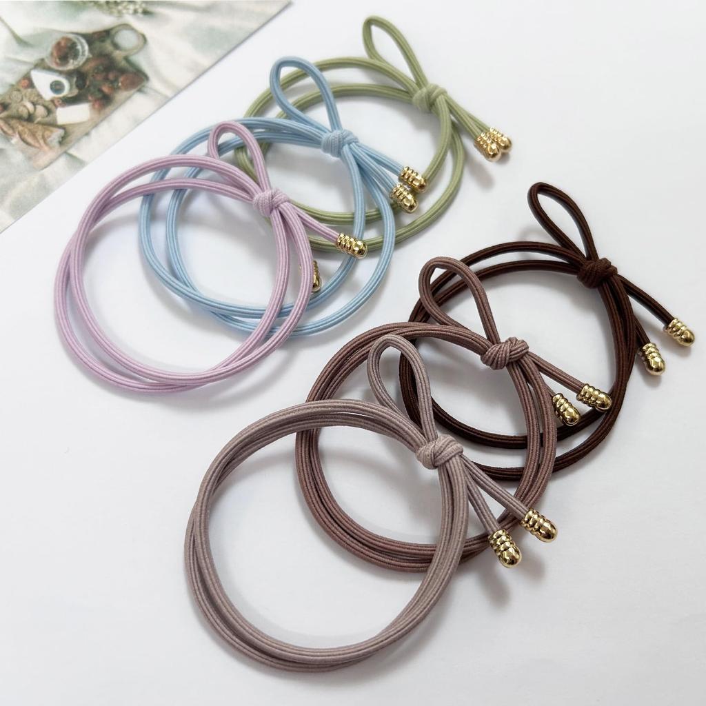 Natunofu Hair Stylish Hair Ties for Adults with Metal Hair Stylish Hair Ties with Cute Korean Solid Elegant Set of 6 Stylish and Simple for Adults
