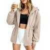 Women's Casual Long Sleeve Hooded Zip Up Sweatshirt for Everyday Wear