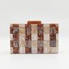 Plaid Pattern Multi-Color Patchwork Acrylic Dinner Bag Small Square Crossbody Shoulder Chain Women'S Bag