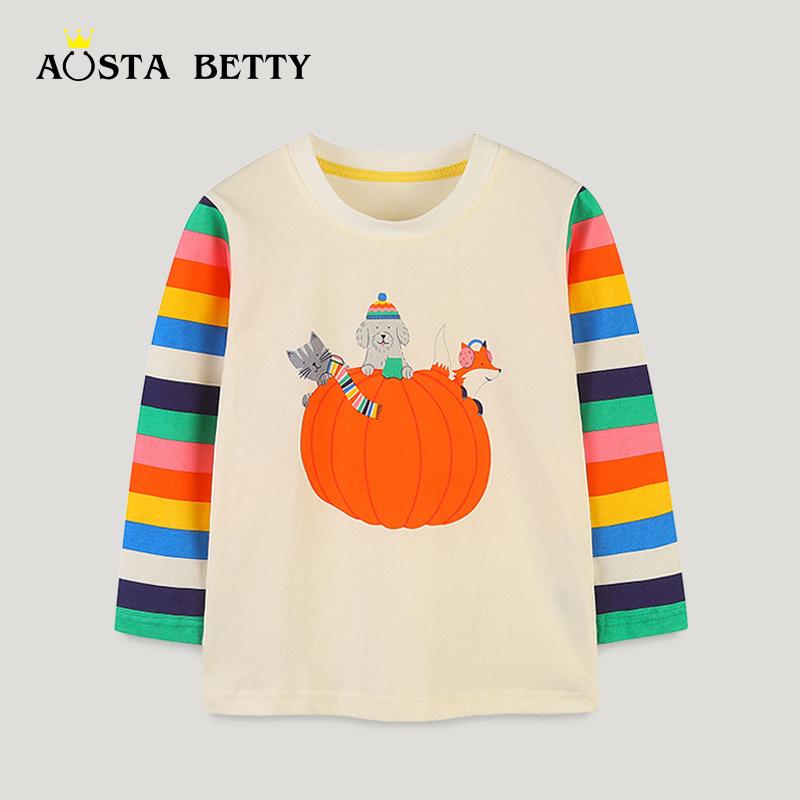 

Autumn Halloween Pumpkin Print Long-Sleeve T-Shirt for Kids 2Y