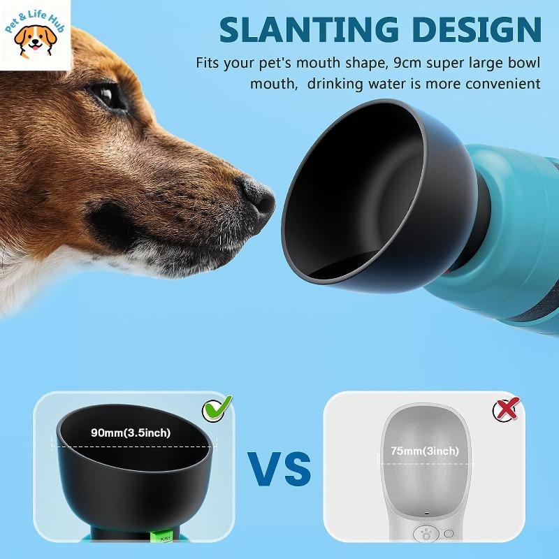 Upgraded 650ml Portable Dog Water Bottle Outdoor Pet Water Cup with Food Travel Bowl for Walking Travel