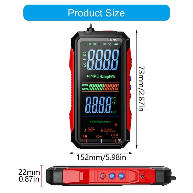 Pack Of 18 Professional Rechargeable Digital Multimeter With USB C Charging ABS Shell For Electrical Testing And Repair