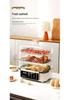 German Electric Steamer: Three-Layer, Large Capacity with Timer, Anti-Dry Protection for Stewing and Cooking.
