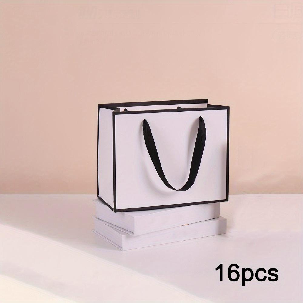 

16 шт. бумажные подарочные пакеты с ручкой белые пакеты для вечеринок пакеты для сладостей белая сумочка с рамкой пакеты для благодарностей упаковочные пакеты для свадеб 16pcs 18*7*15cm