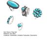 Juego de 5 Anillos Color Plata Retro Envejecido Anillos para el Dedo con Turquesa de Imitación Estilo Bohemio Versátil Apilable Joyería para el Dedo Regalo