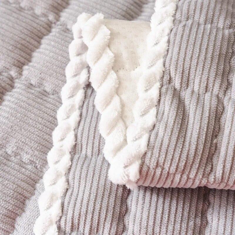 Corduroy Plaid Sofa Cushion Winter Thickened Warm Sofa Cover Universal Non-Slip Sofa Backrest Cover Cloth Dust-proof Towel