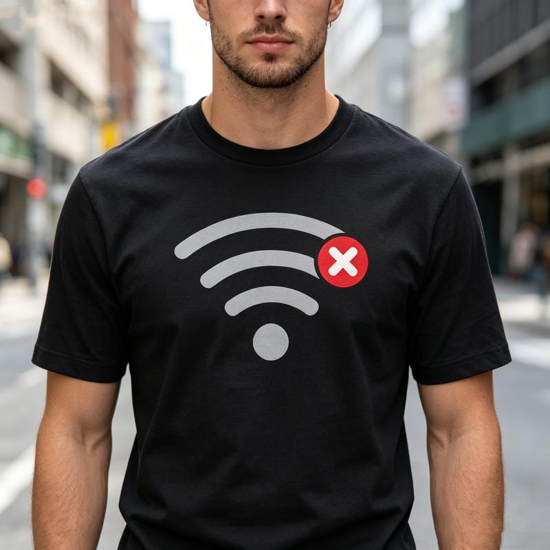 Funny No Internet Wifi Print Tshirt Premium Soft Cotton Casual Daily Unisex Tee Y2k Top