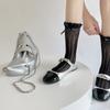 Women Booties Socks Ruffle Turn-Cuffs Summer Crew Socks Ballet Style Lace Ankle Socks Cute Bowknot Middle Tube Socks