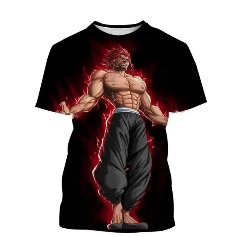 Anime Baki The Grappler Yujiro Hanma 3D Print T-Shirts Men Women Fashion Oversized Short Sleeve T Shirt Male Tees Tops Clothing