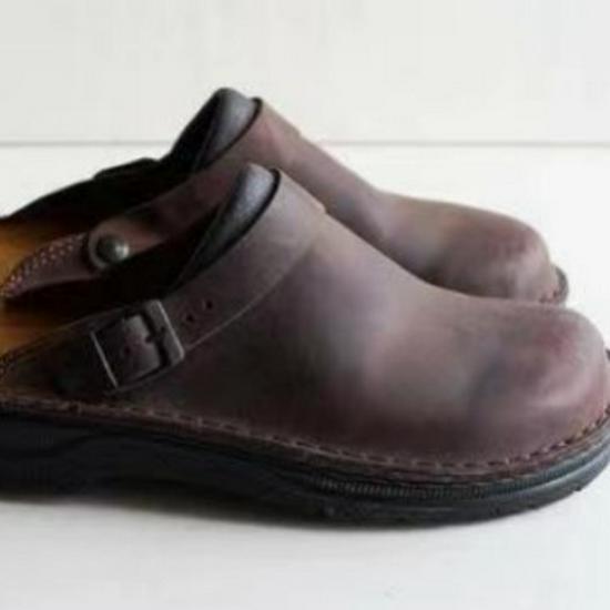 Men's Plus Size Peep Toe Buckle Strap Sandals - Wedge Heel (Size 48)