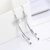 Womens Vintage Korean Fashion Elegant Anti-allergy 925 Silver Plated Mini Simple Ear Hook Earrings Female Long Ear Jewelry Gifts