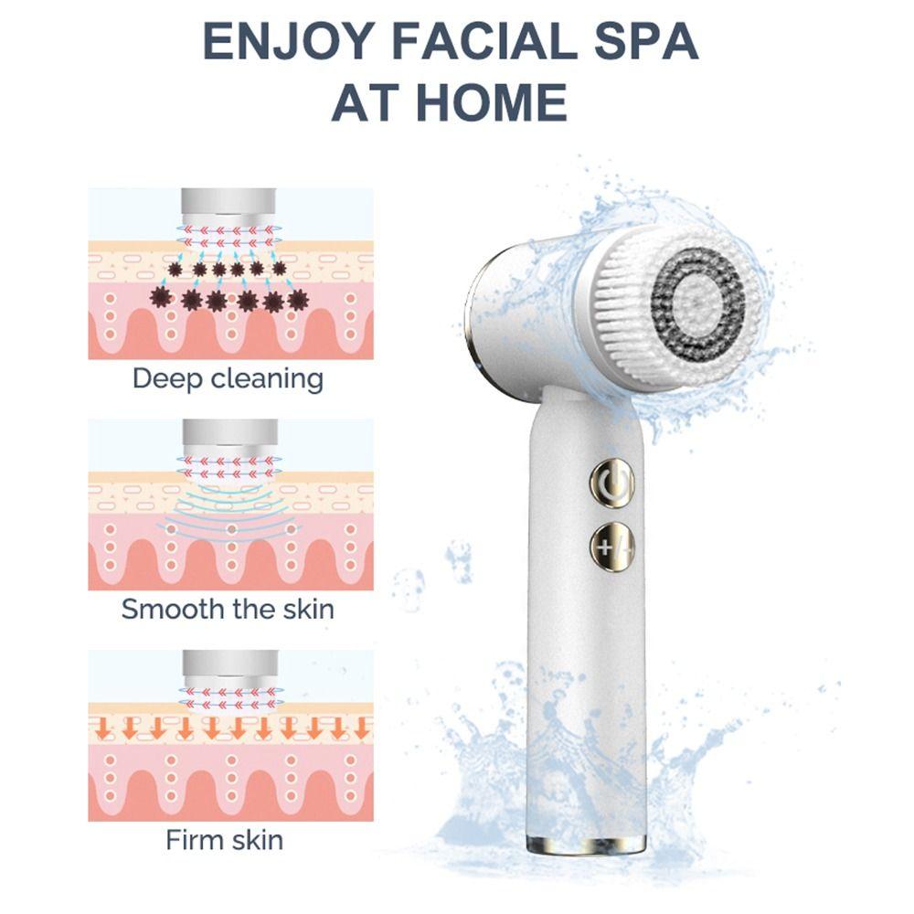 Hot Cold Compress Electric Face Cleansing Brush 360 Rotating Ultrasonic Face Scrubber  Women