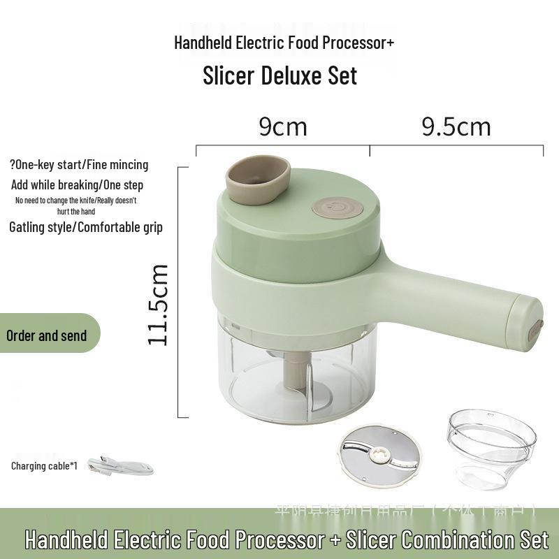 Wireless Electric Vegetable & Garlic Chopper - Multi-function Kitchen Cutter and Stirrer
