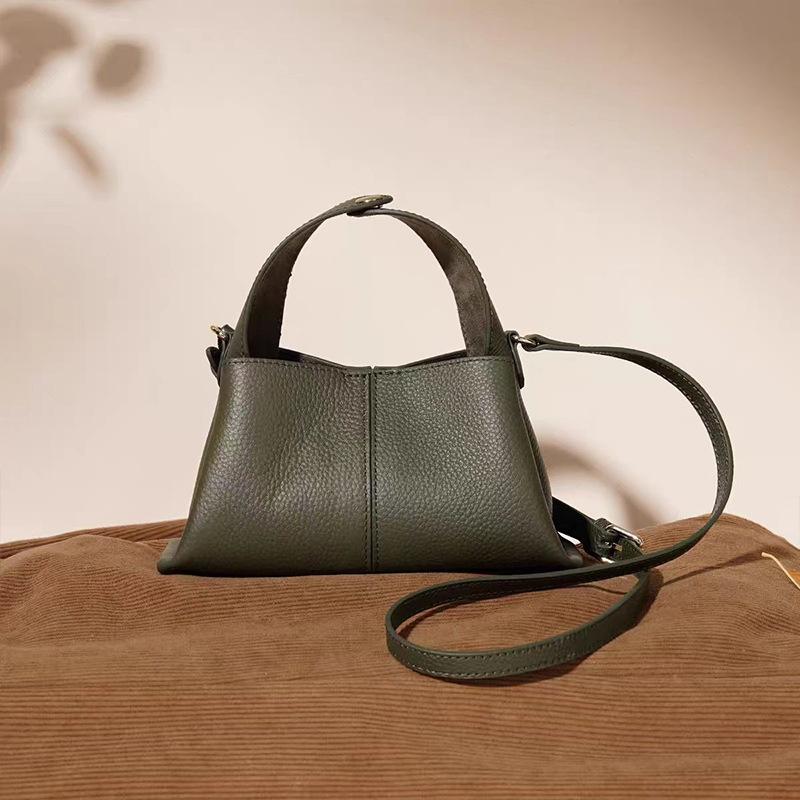 

Genuine Leather Small Bag 2025 Summer New Top Layer Cowhide Fashion Versatile Single Shoulder Crossbody Small Bag Trendy Women s Bag 20*11*9 оливковое зеленый
