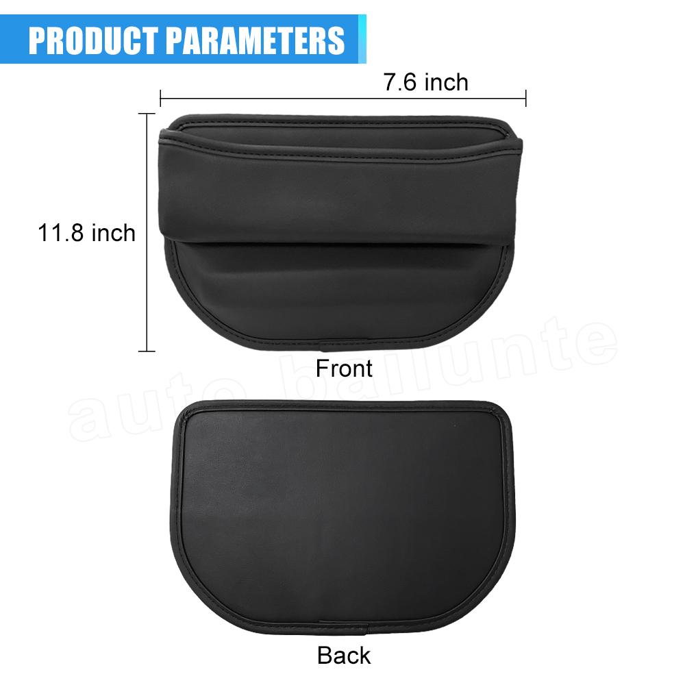 Car Seat Gap Organizer PU Leather Auto Console Side Pocket Seat Crevice Storage Box For Tesla Model 3/Y Interior