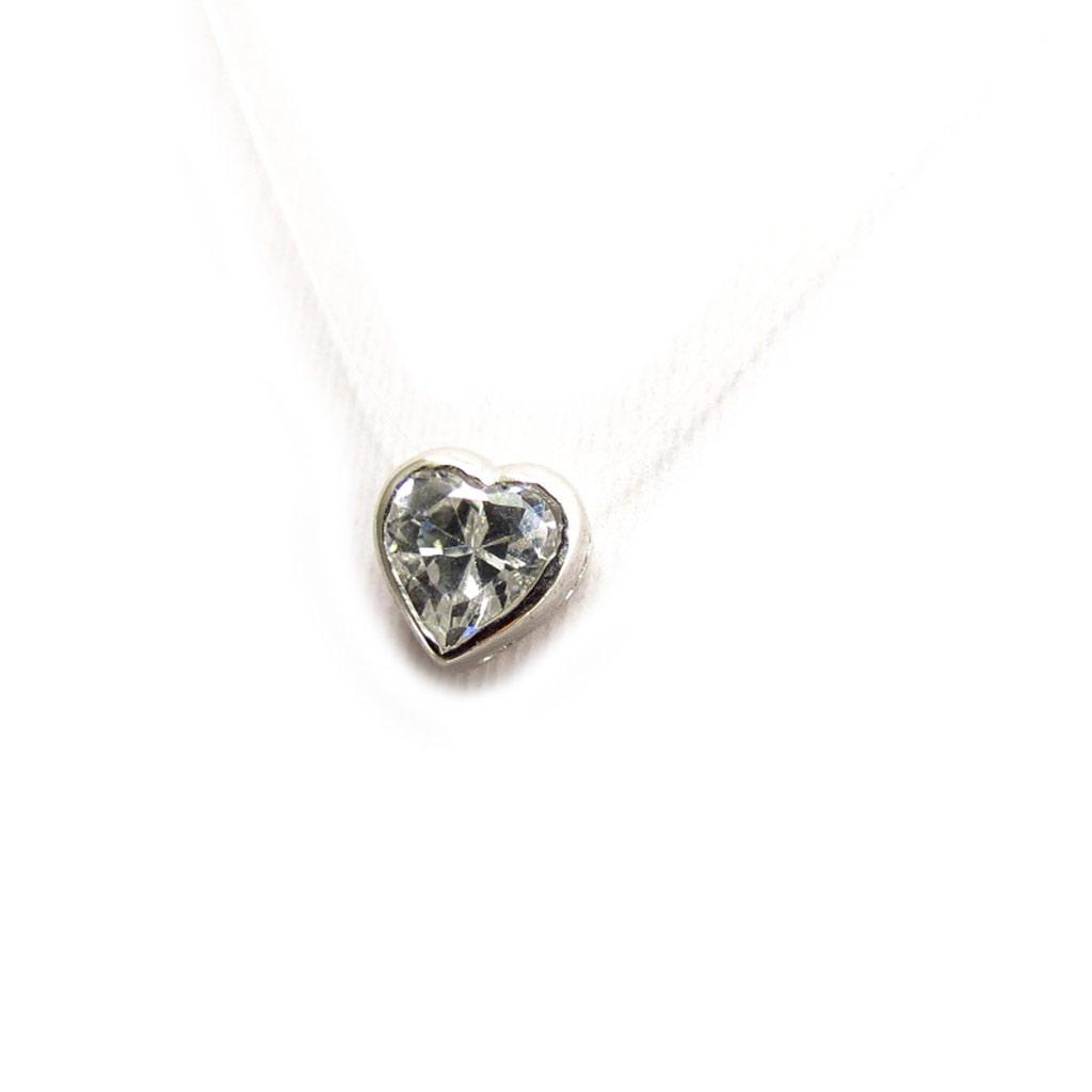 Les Trésors De Lily [K3742] - Silver Necklace 'Love' Silver White (rhodium-plated) - 6x6 Mm