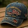 250Th Anniversary Of American Independence Commemorative Cowboy Ripped Baseball Cap, Patriotic Baseball Cap, Adjustable Trendy Fashionable