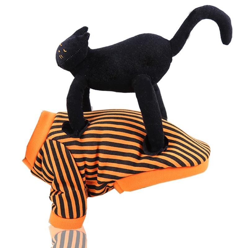 Halloween Pet Cat and Dog Supplies, Standing Black Cat Clothes, Funny Teddy Bichon Frise