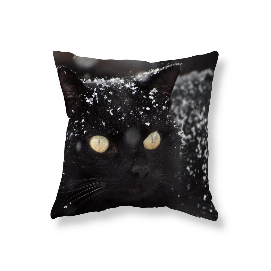 Cute Funny Black Cat Sofa Car Decoration Office Game Chair Cushion Cover Room Home Pillowcase