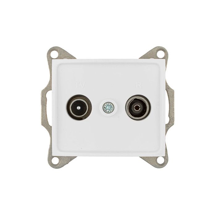 Prise De Signal Intermédiaire Pour Tv Et Radio Flush Blanc Série Europa Solera [E3-42998]