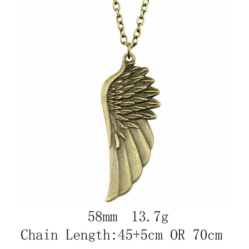 Vintage Angel Wing Pendant Necklace Alloy Feather Guardian Charm Necklaces Blessing Jewelry Gift For Making