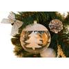 Set of 2 Transparent Baubles with White Decoration, 10cm