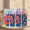 1PC Multicolor Paint Splash 750ml Color Plastic Sports Water Bottle Leakproof Flip Straw Lid Suitable for Sports Office Home Use
