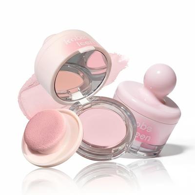 XIXI BOX with Puff and Blends Well with Easy To White Peach Pink Blush, Pink, Mirror, Skin, Carry, 01#