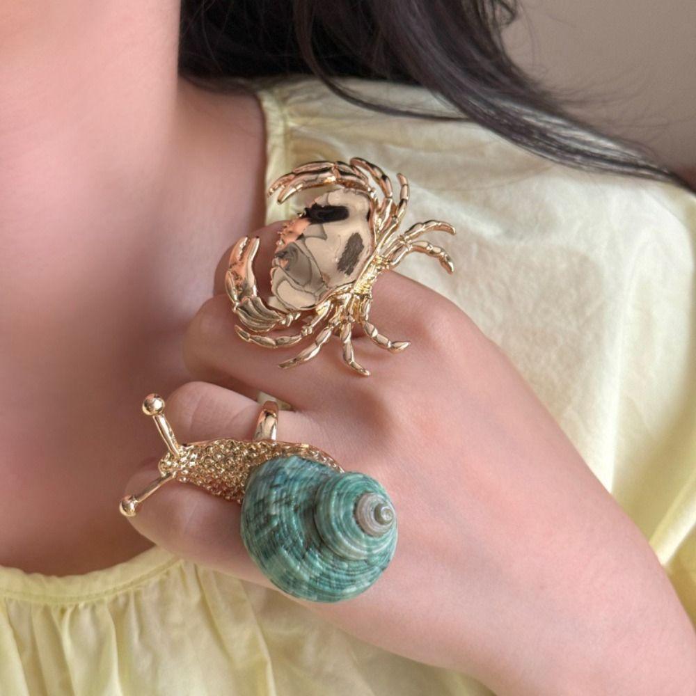 Korean Style Shell Snail Ring Jewelry Accessories Bohemia Finger Ring Ocean Animal Ring Couple
