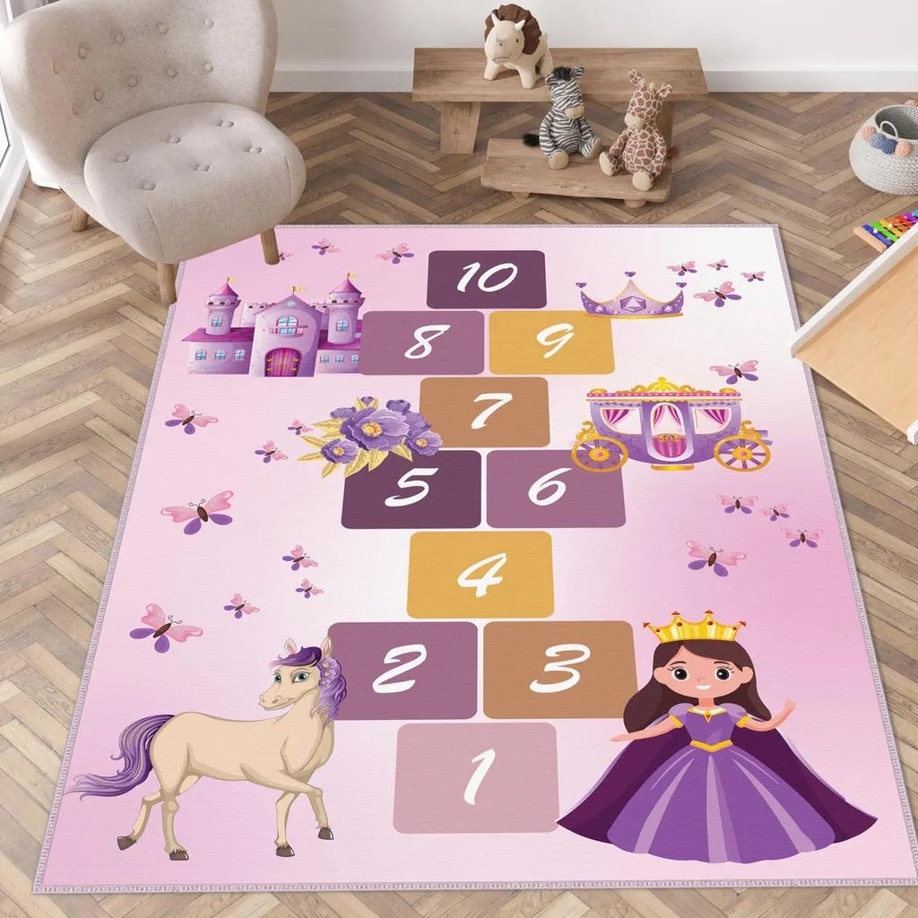 Dywaniki Hopscotch Kids Mata do zabawy Kreskówkowy dywan do gry rodzic-dziecko Dekoracja pokoju dziecięcego przy łóżku Sypialnia Gra w liczby