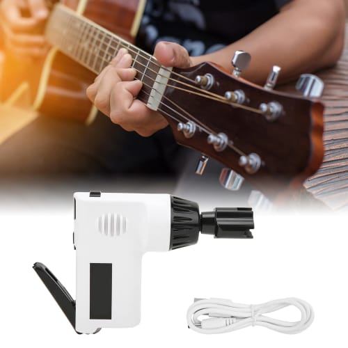 Electric Guitar String Winder with String Winder, Lightweight, Compact, Portable, and Multifunctional, Unique Design for Easy Maintenance (White)