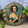 Vintage Barber Shop Metal Tin Sign Retro Wall Decor for Home