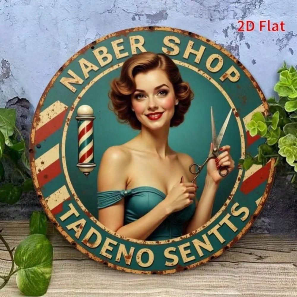 Vintage Barber Shop Metal Tin Sign Retro Wall Decor for Home
