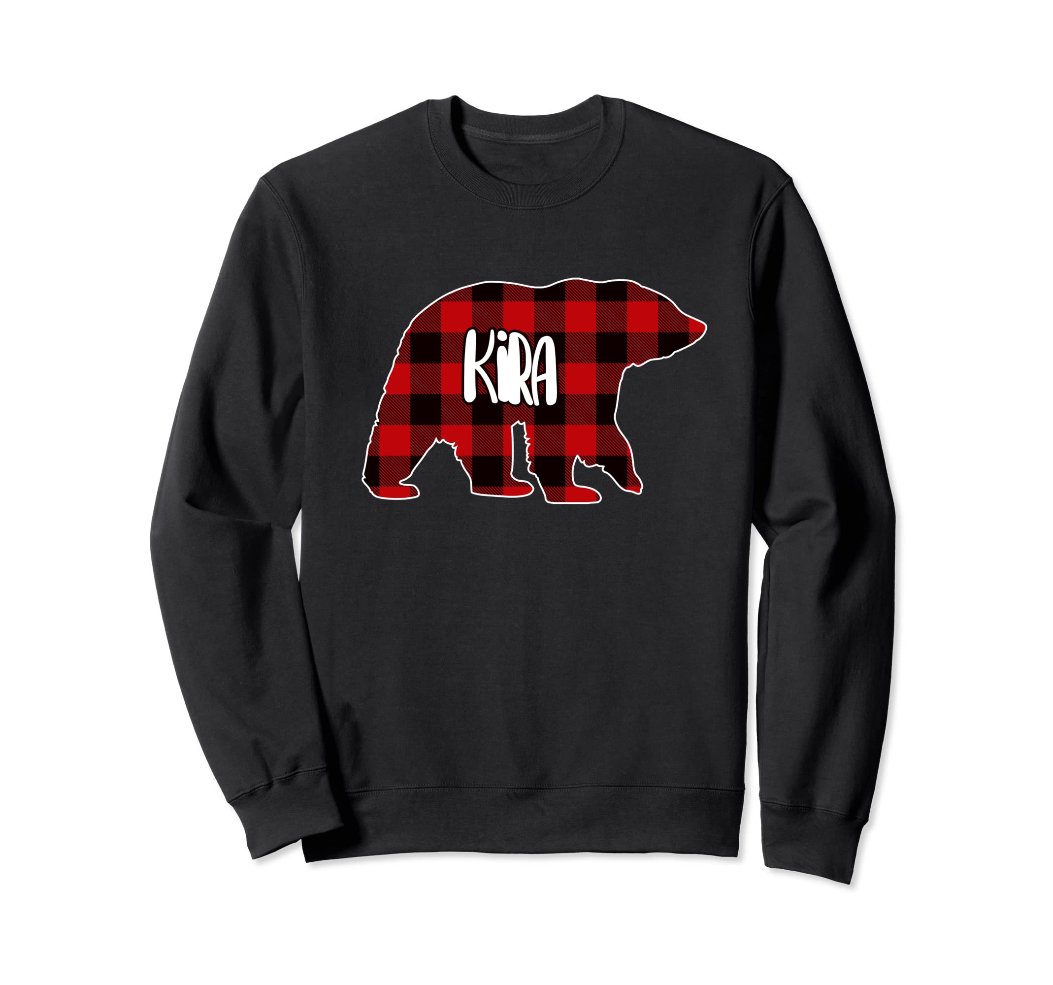 

Kira Bear Custom Red Buffalo Plaid Christmas Pajama Sweatshirt чёрный