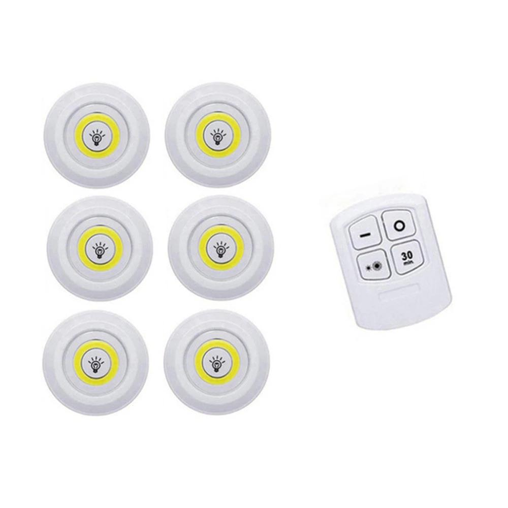 Uzaktan Kumandalı Dim Edilebilir LED Dolap Altı Işığı Pille Çalışan LED Dolap Işıkları Gardırop Banyo Aydınlatması Beyaz/Sıcak