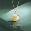 Chinese-Style White Agate Lotus Pendant Necklace - Elegant Gift for Women